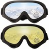 OUTDOORSPARTA 2-Pack Ski Goggles (3. Gray Frame, Clear Lens; Black