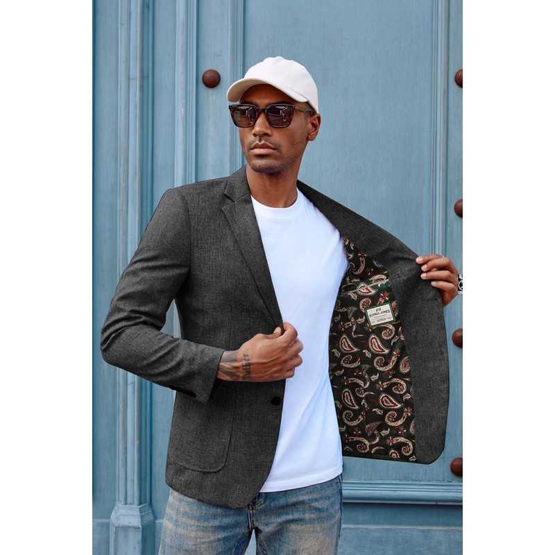 PaulJones Men's Sporty 2 Button Regular Fit Suit Jacket with