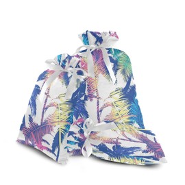 Colourful trendy 3 Pack Christmas Gift Bags, Drawstring Xmas Bag, Gift Wrapper Bag for Holiday and Parties