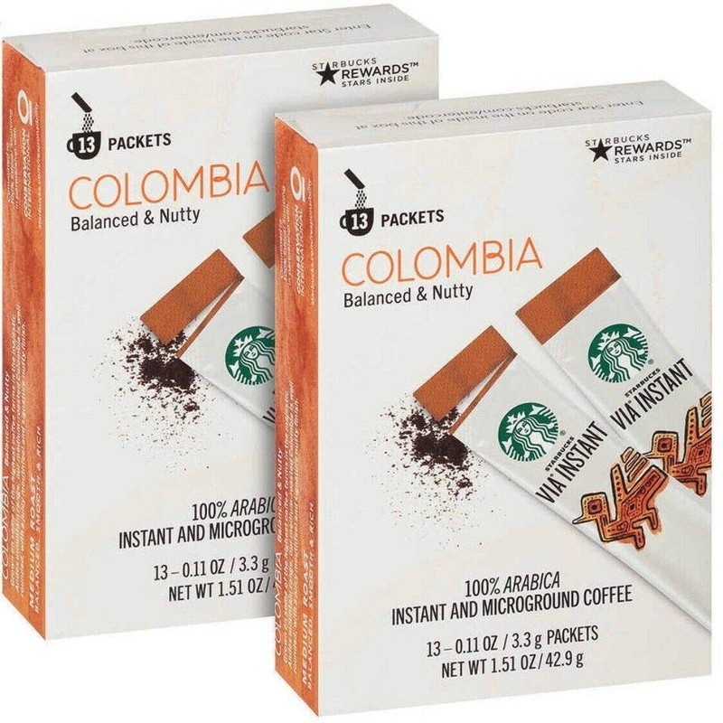 Starbucks Via Instant Medium Roast Colombia Coffee, 26 Count (Pack