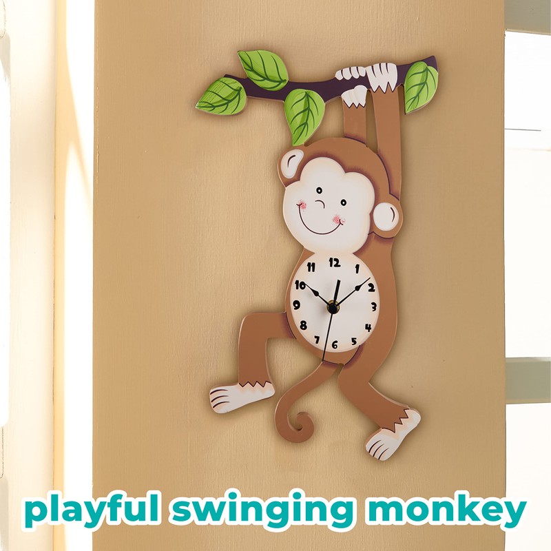 Fantasy Fields Sunny Safari Nursery Clock, Decorative Silent Non-Ticking Kids