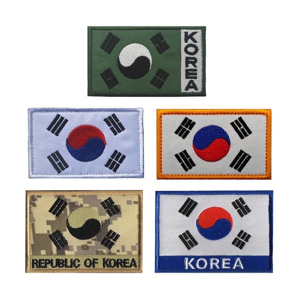5 PCS AliPlus South Korea Patches South Korea Flag Patches