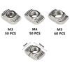 160 PCS T Nuts, 20 Series M3, M4, M5 T