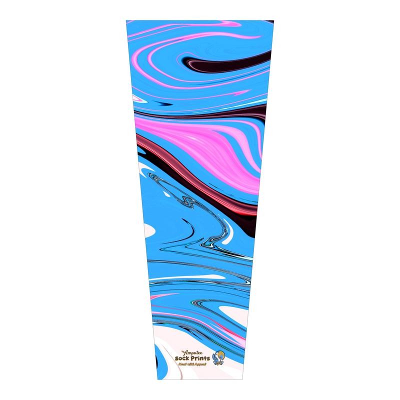 Prosthetic Sleeve "Abstract blue swirls v1" Socket Sleeve - Quantity: