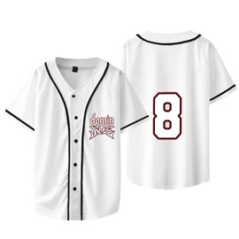 Outofgas Kpop SKZ Domin ATE World Tour 8 Baseball Jersey Bangchan LeeKnow Hyunjin Felix Unisex Fashion Short Sleeve White