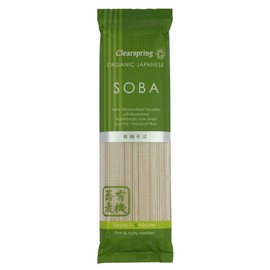 Clearspring Soba Japonesa Orgánica, 200 g, Fideos Firmes y Suaves, Secado Natural a Bajas Temperaturas, Sin Gluten, Tradicional Método Japonés, Listos en 5 Minutos, Perfectos para Sopas o Salteados