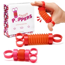 Finger Poppers Pop It Fidget Toy Ring - Fidget Tubes for ADHD, Anxiety, Sensory Toy - Finger Exercise Muscle Building Popping Pipes - Pop Tubes Mini Fidget Toys for Adults and Kids, Pack of 2