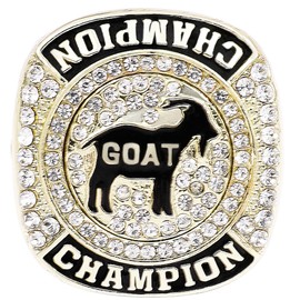 12 Pcs Goat Championship Rings Award Trophy Medal Greatest of All Time Gift for Tournament or League Champion Winner, from Size 7 to 11
