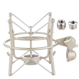 Xereizo Microphone Shock Mount, Metal Universal Mic Holder Spider Recording Mic Shockmount Stand Compatible with Many Condenser Mics Like AT2020 MXL 770 MXL 990 Samson C01 Rode NT1-A Neumann U87 etc.