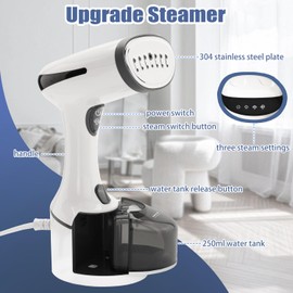 Neccom Steamer for Clothes, Quick Heat Up Handheld Garment Steamer, Portable Colthes Fabric Wrinkles Remover, Travel Steamer Iron for Home
