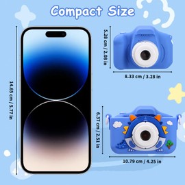 Children's Camera, Children's Camera 1080P 2.0 Inch Screen Camera Children with 64GB Card Selfie Digital Camera Children Photo Camera Children for 6-12 Years Boys and Girls Christmas Toy