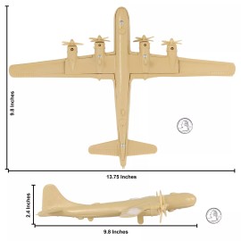 BMC Toys TimMee Processed Plastic WW2 B-29 Superfortress Tan Bomber Plane Army Aircraft