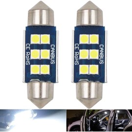 HSUN 42MM 41MM Festoon C5W LED Bulb 6000K White 6411 239 569 578 212-2 2112 2122 214-2 with Canbus Error Free for Interior Dome Reading Map Trunk Door Step Courtesy Light 2 Pack
