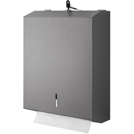 Paper Towel Dispenser Wall Mount Commercial c-fold/Multi-fold/Tri-fold, Touchless Hand Towel Dispenser with Lock(Dark Grey)