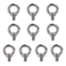Eye Bolt M6 Bolt (0.5 inch (12 mm) Set of 10 Eye Bolt M6 Stainless Steel Bolt Set M6 Female Thread Hanging Fixing Reinforcement Auxiliary Hardware Earthquake Countermeasure Furniture Wood