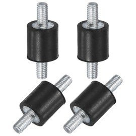 M METERXITY 4-Pack Rubber Mounts D8mmxH8mm Male Vibration Isolators Cylindrical Shock Absorber W M3 x 6mm Double Studs for Air Compressor/Car/Pump/Boat/Garage Motor/Bobbins Rubber Isolators