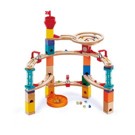 Hape Castle Escape - Quadrilla Wooden Marble Run Blocks - STEM Learning, Building & Development Construction Toy - Counting, Color & Problem Solving for Ages 4+, 101Piece, Multi Color (E6019)