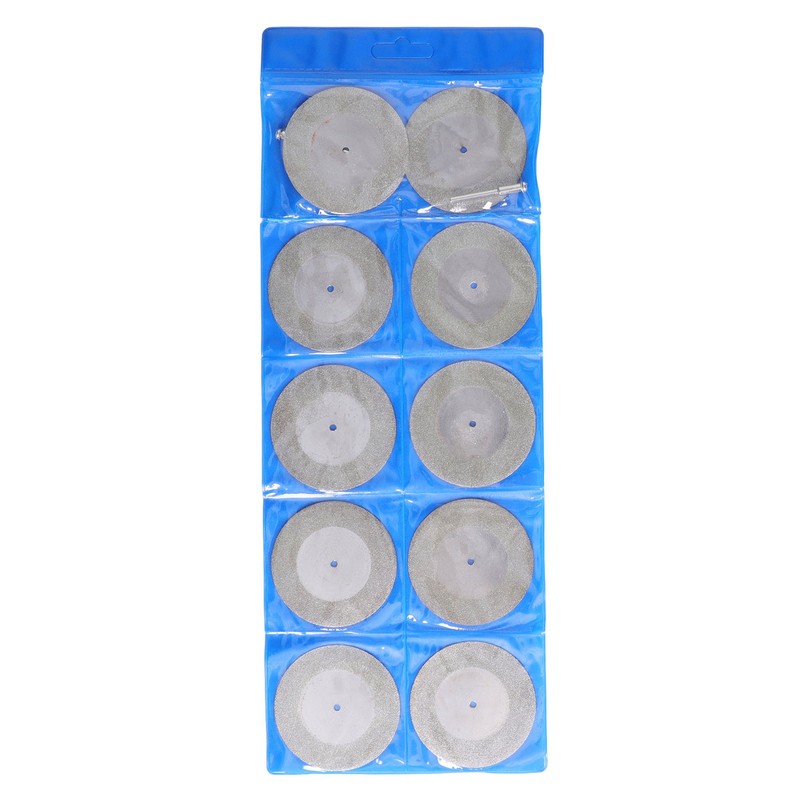 10PCS Thin Diamond Cutting Disc with Rod Round Grinding Sanding
