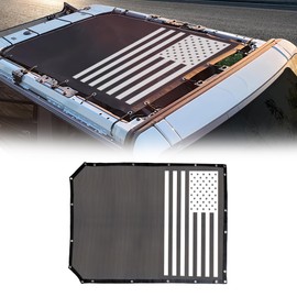 JAKISIMA Sunshade for Ford Bronco, Bimini Top Mesh Sun Shade Bikini Top Cover Compatible with 2021 2022 2023 2024 2025 Ford Bronco Accessories,Fit Hard Top Soft Top, 4 Door (Flag)