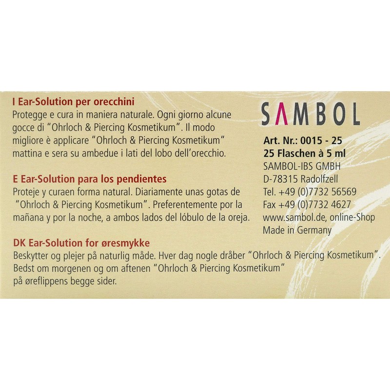 Sambol Ear Piercing Cosmetic for Safe Cleaning and Care of