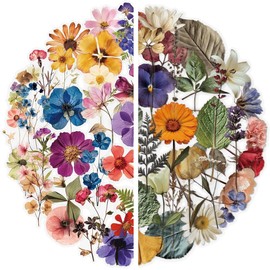 Lumbor37 100 Piezas Pegatinas de Decoración Floral Translúcidas Pegatinas Impermeables Varias Plantas Calcomanías de Flores Diario Diario Álbum de Recortes (flor)