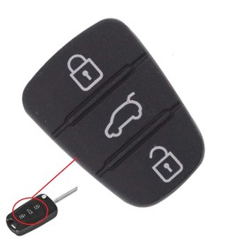 Rubber Keypad with 3 Buttons Replacement Buttons INION Compatible with Hyundai Car Key, for Worn and Broken Buttons or Key Shell
