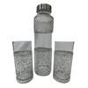 ORNATE INTERNATIONAL Eco-Friendly Silver Plated Glass Water Bottles Set (2pcs)