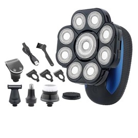 Head Shaver for Men, 6 in 1 Floating Head Shaver for Bald Men Waterproof Electric Razor for Men with Nose Hair Trimmer Wet/Dry Grooming Shaving Machines