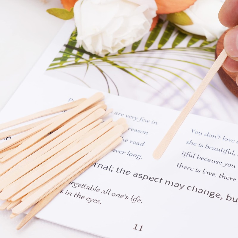 1200Pcs Eyebrow Wax Sticks Wood Waxing Sticks Wax Spatula Applicator