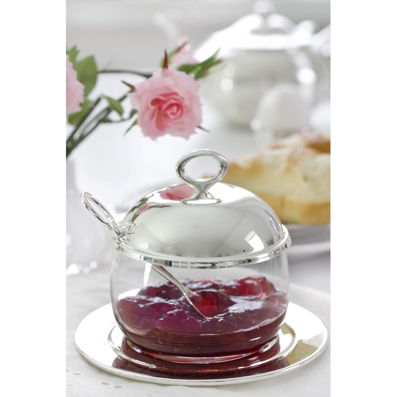 EDZARD Jago Jam Jar (Diameter 10 cm) Elegant Silver-Plated with