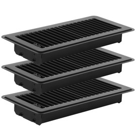 3 Pcs 4" x 10"Floor Vents Covers Heavy Duty Floor Register Dark Gray Quality Steel Floor Vents, Easy Adjust Floor Vent Cover for Home Heater Floor Registers Grilles & Vents