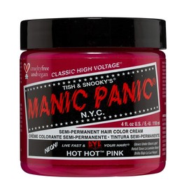MANIC PANIC Classic Hot Hot Pink Semi Permanent Hair Color - Neon Pink Hair Dye for Women & Men That Lasts 4-6 Weeks - Vegan, Ammonia & Cruelty-Free - Create & Mix Custom Shades (4oz)