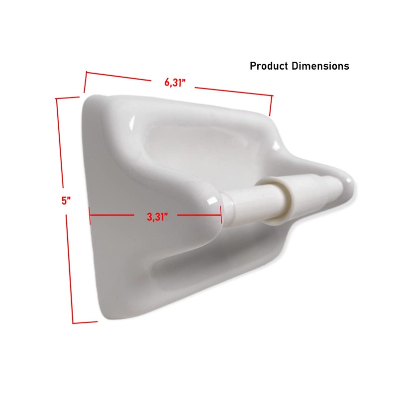 Tenedos Glazed Ceramic Bathroom Toilet Paper Holder Accessory White Wall