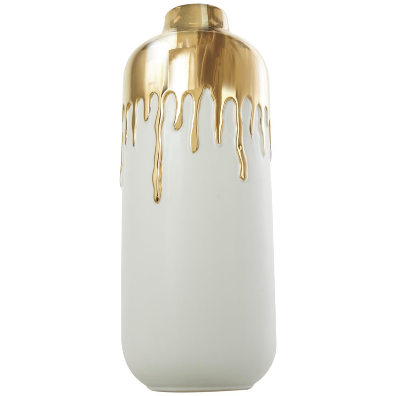 CosmoLiving by Cosmopolitan Ceramic Decorative Vase Centerpiece Vase with Abstract