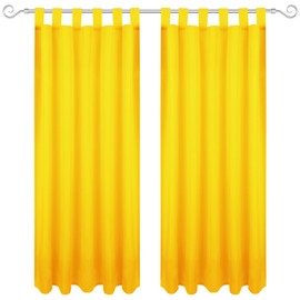Bestgoodies Curtain with Loops 140 x 225 cm (Width x Length) in Yellow, Opaque Curtain, Loop Curtain in Many Variations