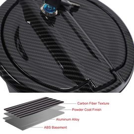 JeCar - Cubierta de llenado de combustible de aluminio para puerta de tanque de gas para Jeep Wrangler 2018 2019 2020 JL JLU, textura de fibra de carbono