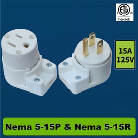 2Set NEMA 5-15R Female Socket & Nema 5-15P Male Plug 15A 125V ETL Listed