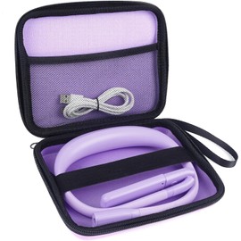 Purple Neck Light with Storage Case, 10-80Hrs Eye-friendly Book Reading Lamp, Knitting Crochet Sewing Craft Light Rechargeable Adjustable, Christmas Birthday Gifts for Book Lovers Knitters Crafters