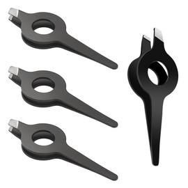 TorSor 4 Pack Slant Tweezers Beard Tweezer with Slanted Tip and Ergonomic Wide Grip Ingrown Hair Removal Tool for Eyebrow Shaping Facial Hair Splinter Chin Brow Body Tweezing Plucking Women Men