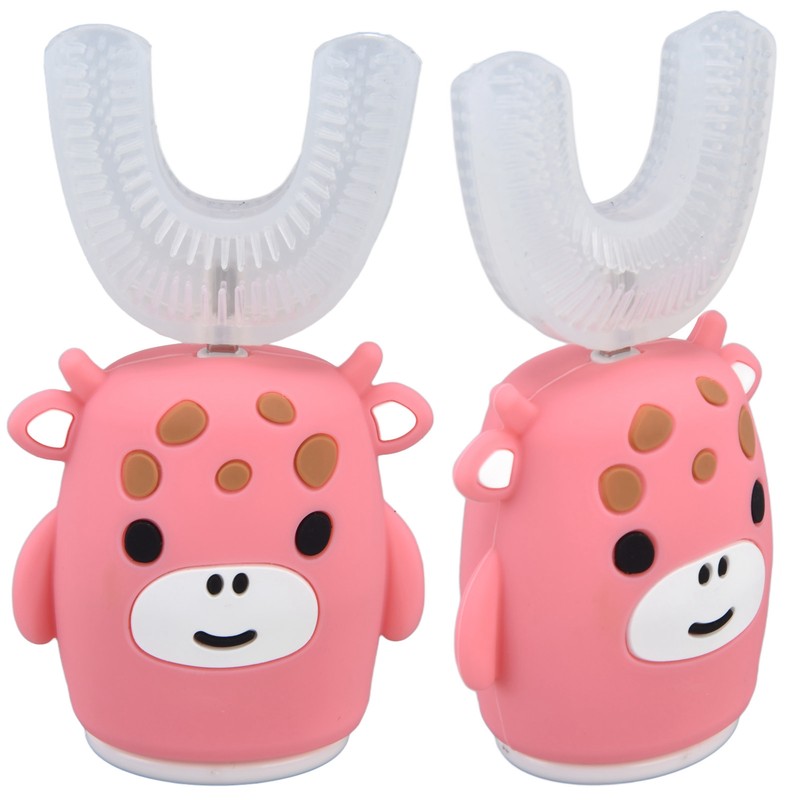 Kids U Shaped Toothbrush Pink Cartoon Electric 360° Tooth Rush