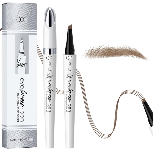 BSOON Mikro Wasserdichter Augenbrauenstift, Wasserfester Eyebrow Pencil mit 4 Gabelspitze