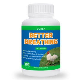 Chickens Respiratory Supplement, Breathing Aid Pills for Chicken of All Breeds and Ages, Wheezing & Coughing Relief, Promote Lung Health, Natural, Gentle Formula, 300 Tablets Per Bottle