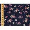 SLP Fabrics Bullet Knit Printed Fabric-Navy Blue Vanilla Roses-BPR274-S