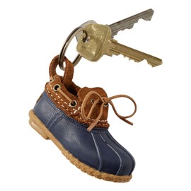L.L.Bean Elle Bean Rubber Mock Key Chain, blue/brown