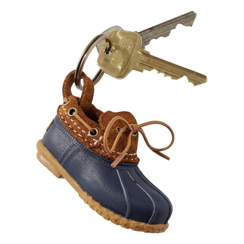 L.L.Bean Elle Bean Rubber Mock Key Chain, blue/brown