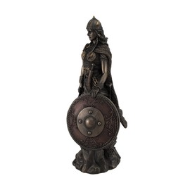 Veronese Design Viking Shieldmaiden Bronze Finished Statue Norse Mythology