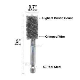 WICKED Professional ID Copper Tube Pipe Cleaner Replacement Brushes (1/2” (6-Pack))