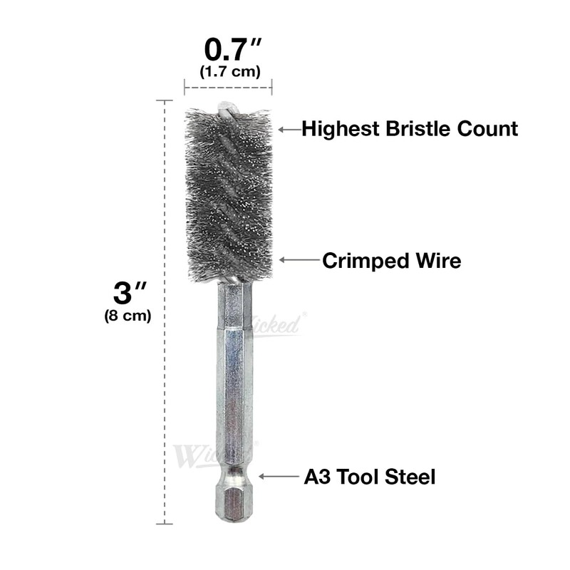 WICKED Professional ID Copper Tube Pipe Cleaner Replacement Brushes (1/2”