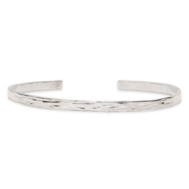 Nato Cuff - 925 Sterling Silver Bangle Hammered Men's and Women's Jewellery Made in France, Metal