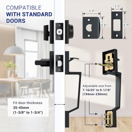 Ohuhu Front Door Lock Set, Heavy Duty Upgraded Front Door Handle Black Locksets with Deadbolt - Entry Exterior Door Handle Sets Single Cylinder Reversible Lever Matte Finish Zinc Alloy Modern Style